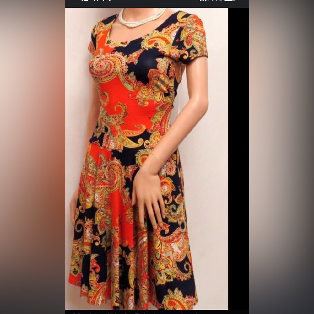Ralph Lauren Paisley drop waist dress